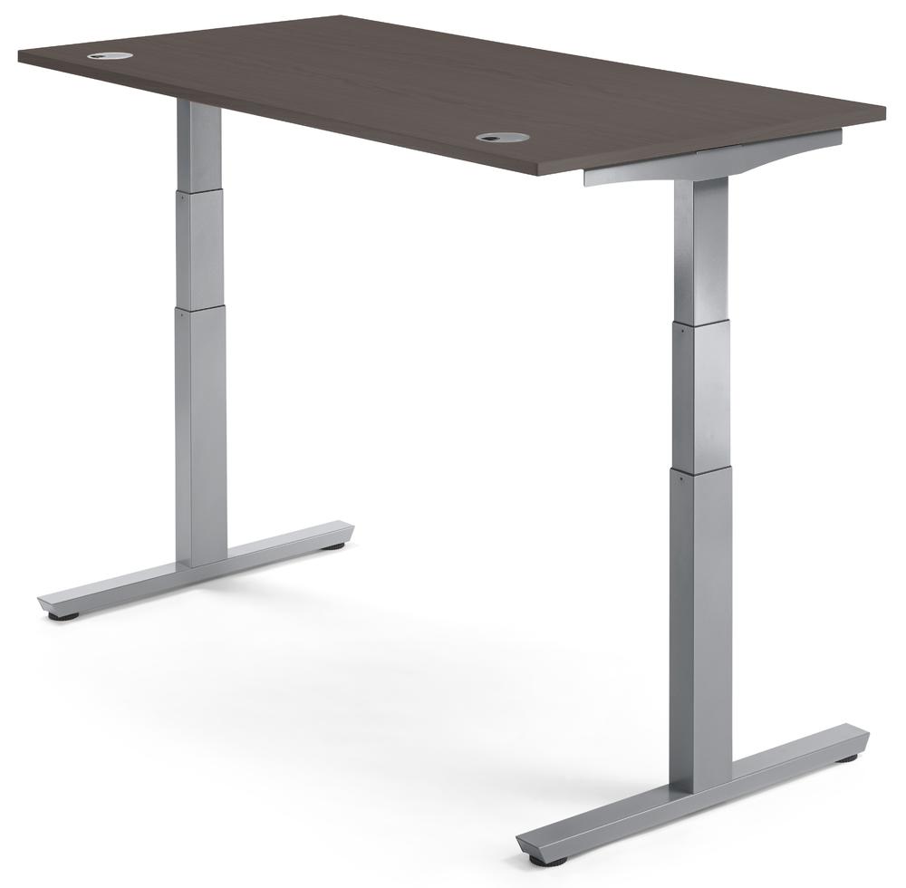 Hoogteverstelbare bureau PROFI MODUL | eik donker | 1800 | aluzilver