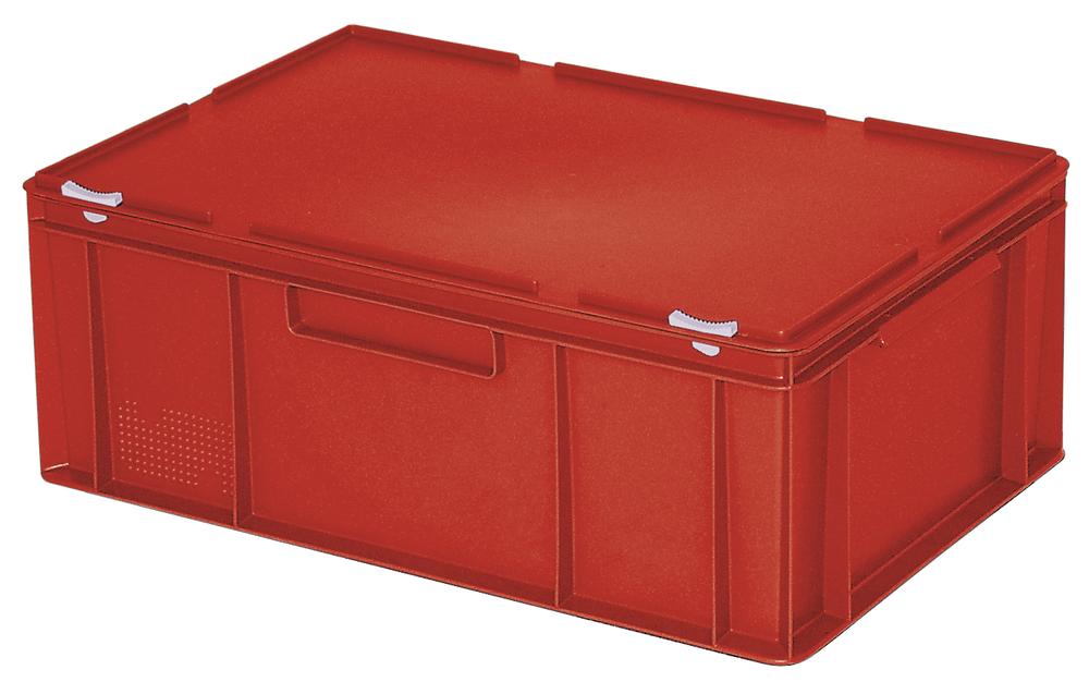 Eurobak met deksel | rood | B 400 x H 230 x L 600 mm | 43,00