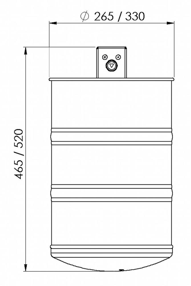 Ronde afvalbak met ringvormige ribbels | antracietgrijs RAL 7016 | Zonder deksel | gesloten | 20,00