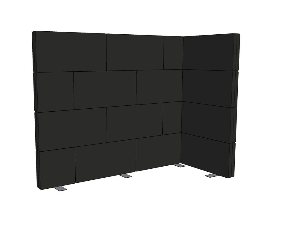 Modulaire visuele en akoestische afscherming LUCA, | antraciet | 1600 | 2000