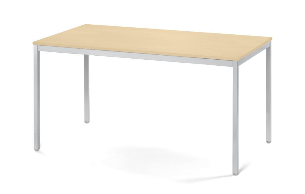 Vergader- en conferentietafel MODUL | esdoorndecor | 1600 | 800 | aluzilver RAL 9006 | rechthoek