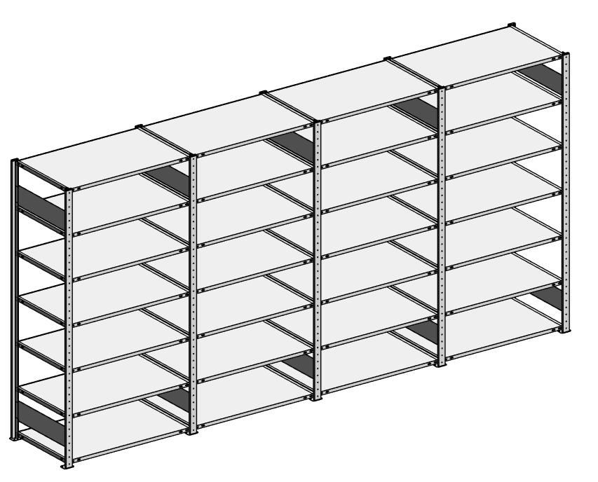 Steckregal ST 3000 - Komplettangebot | Viererregal, Breite 4078 mm | 150 | 600