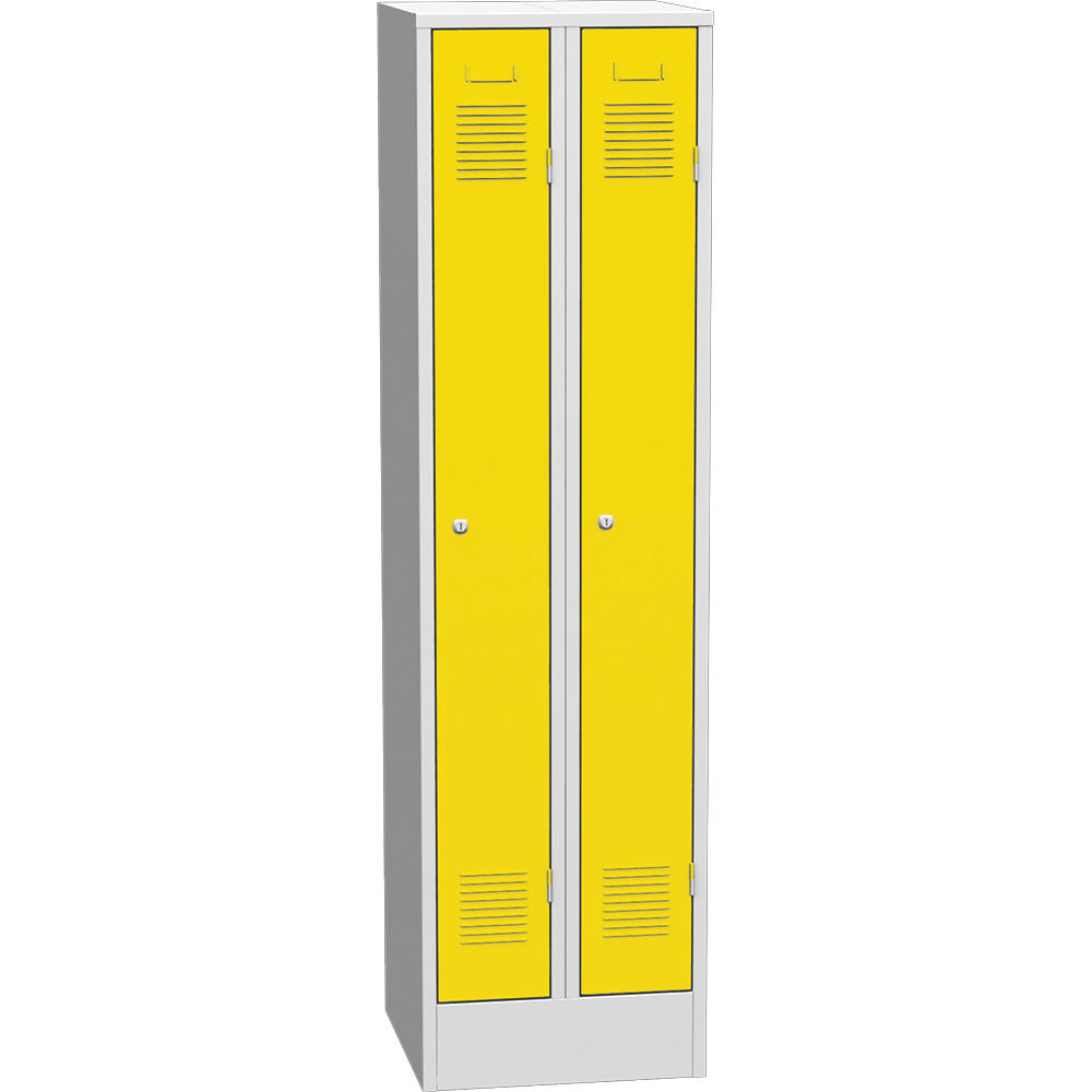 Metalen garderobekast Delta PROTECT | verkeersgeel RAL 1023 | 200 | haak- en oogslot