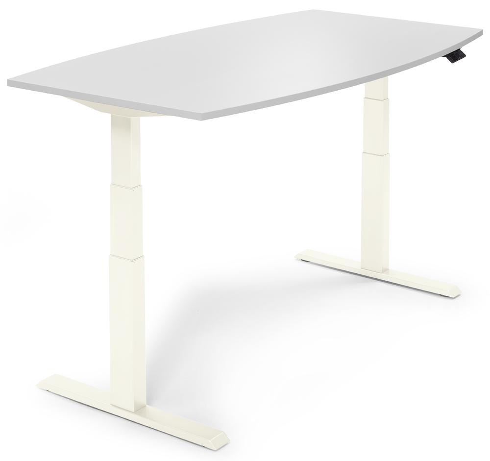 Zit-/stavergadertafel, in de hoogte verstelbaar | lichtgrijs | 2000 | wit