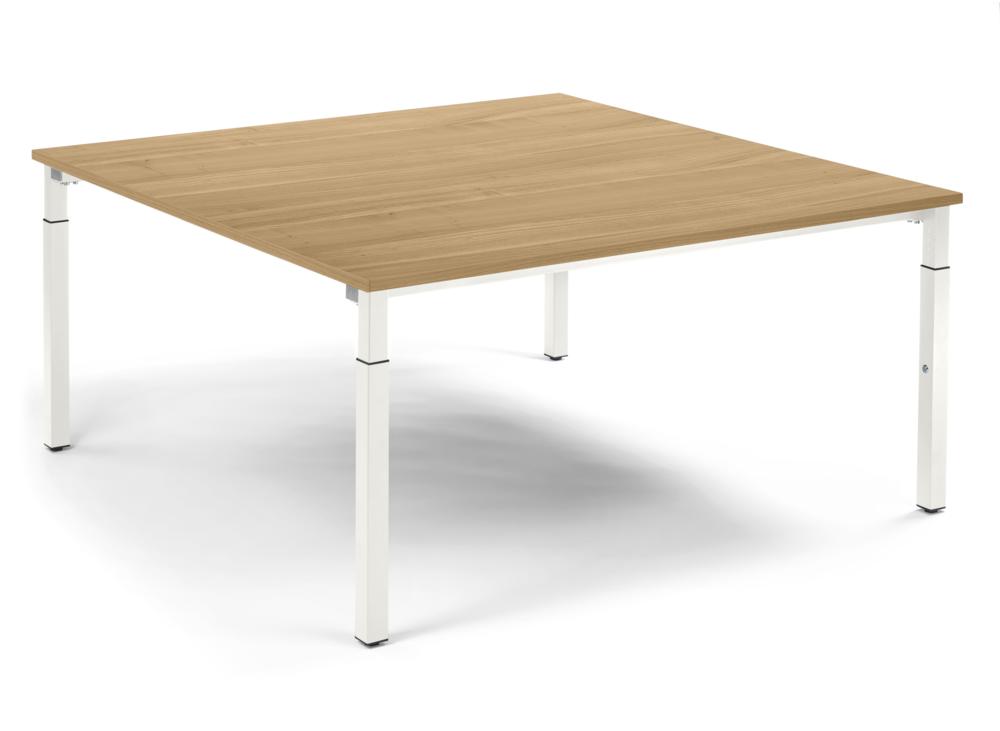Konferenztisch System MODUL | licht eik | 1600 | 1600 | wit RAL 9016