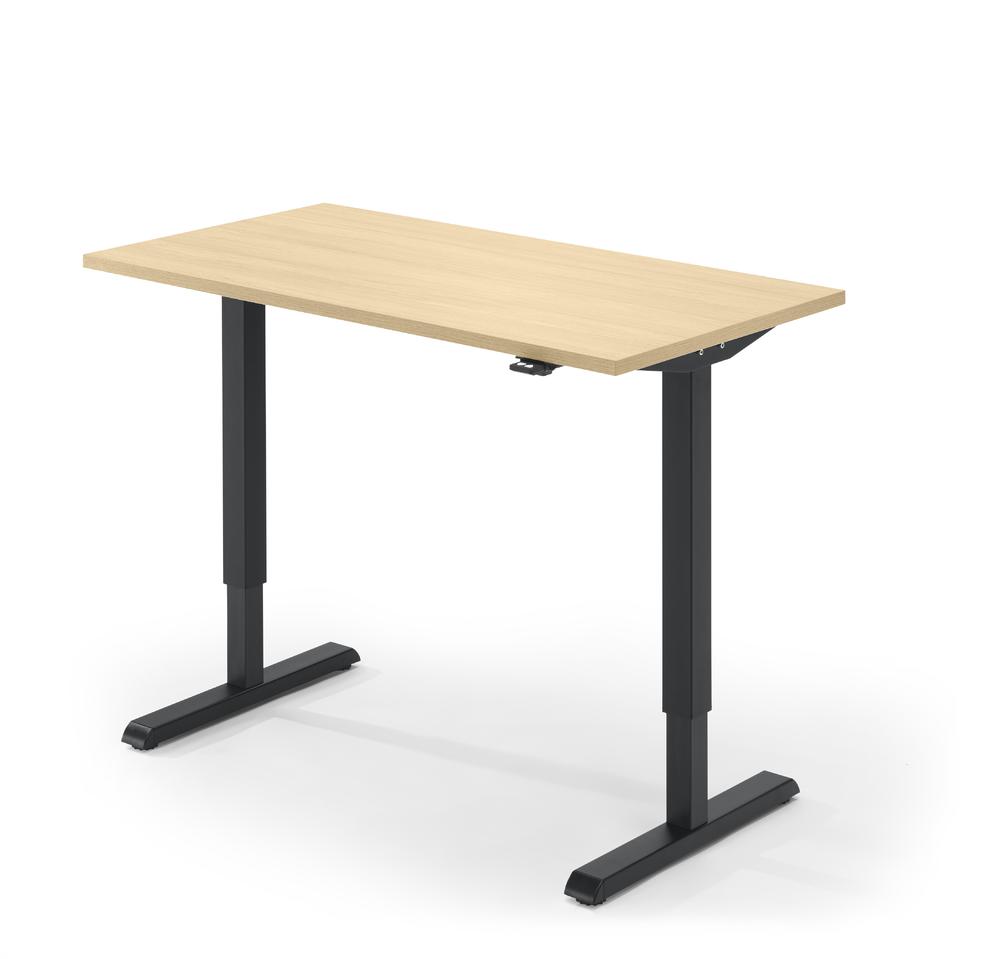 Verstelbare bureau, diepte 650 mm | esdoorndecor | 1600 | zwart