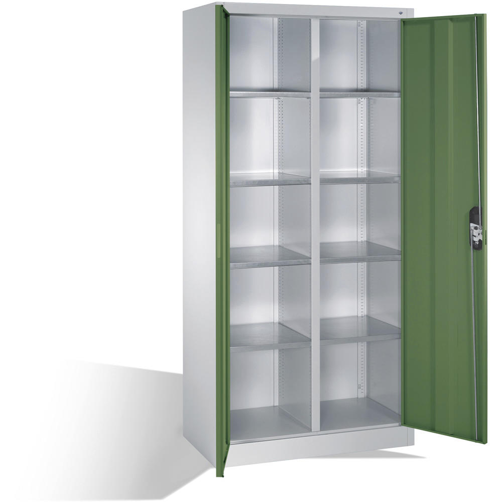 Stalen draaideurkast SYSTEM ERGO-LOCK | resedagroen RAL 6011 | 930 | Model 1