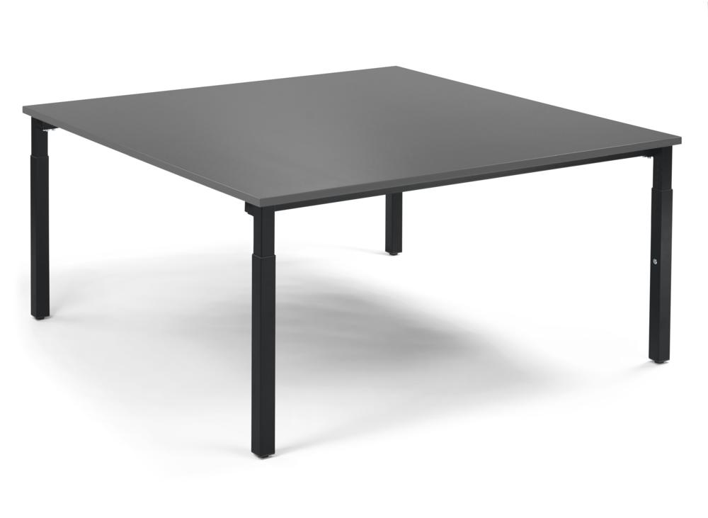 Konferenztisch System MODUL | antraciet | 1600 | 1600 | zwart RAL 9005