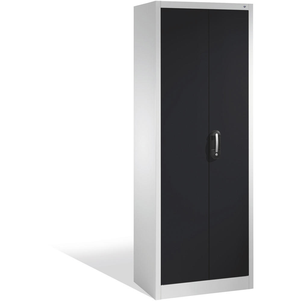 Kantoorkast met draaideuren, staal ERGO LOCK 4 | zwartgrijs RAL 7021 | 800 | 400