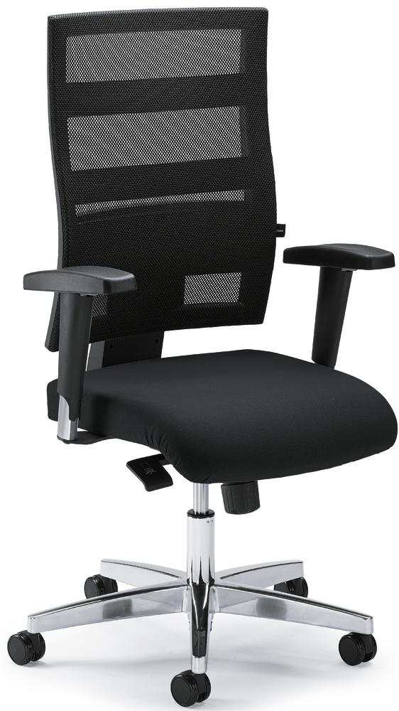 Draaistoel ecoNET incl. armleggers | zwart/zwart | verstelbare armleggers