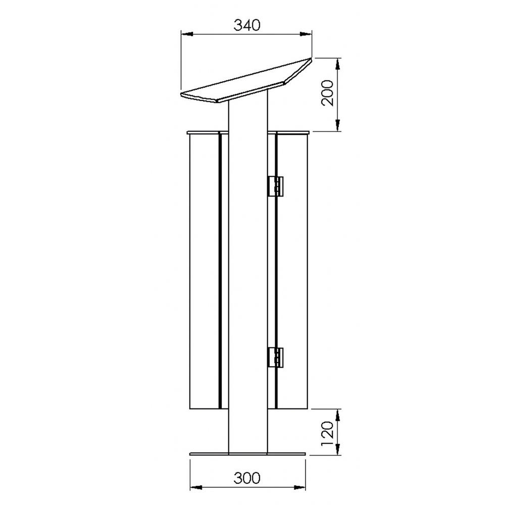 Afvalbak met staander Solid | verzinkt | 1040 | Om vast te schroeven | gebogen dak | 70,00