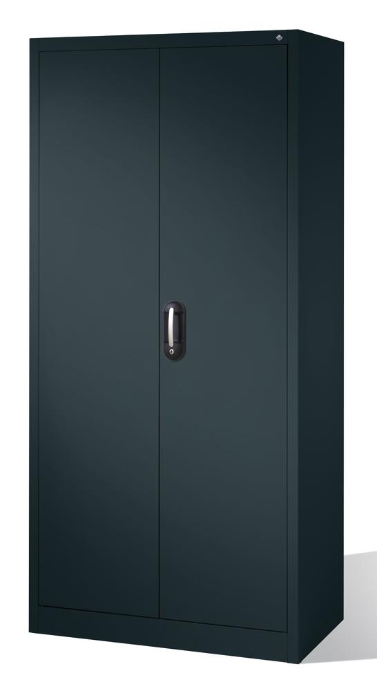 Kantoorkast met draaideuren, staal ERGO LOCK 4 | zwartgrijs RAL 7021 | 930 | 500