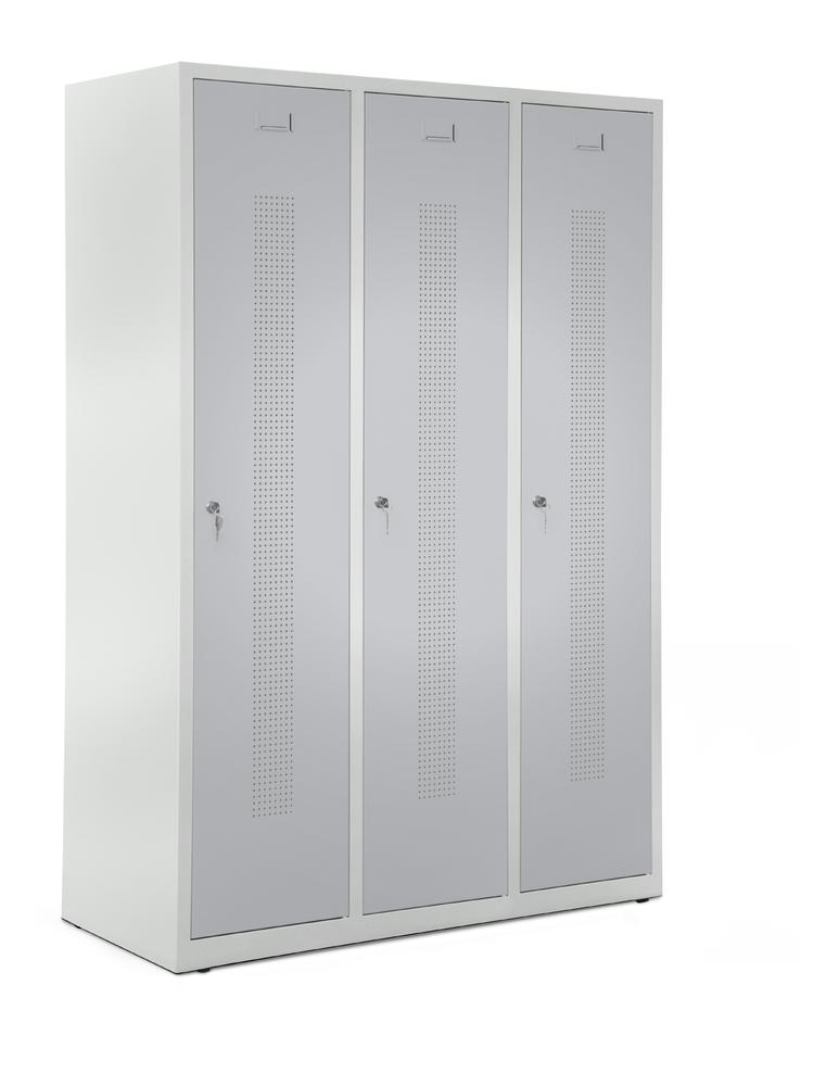 Garderobekasten SYSTEEM SP1 zonder onderbouw | aluzilver RAL 9006 | vloerstaand | 400 | cilinderslot