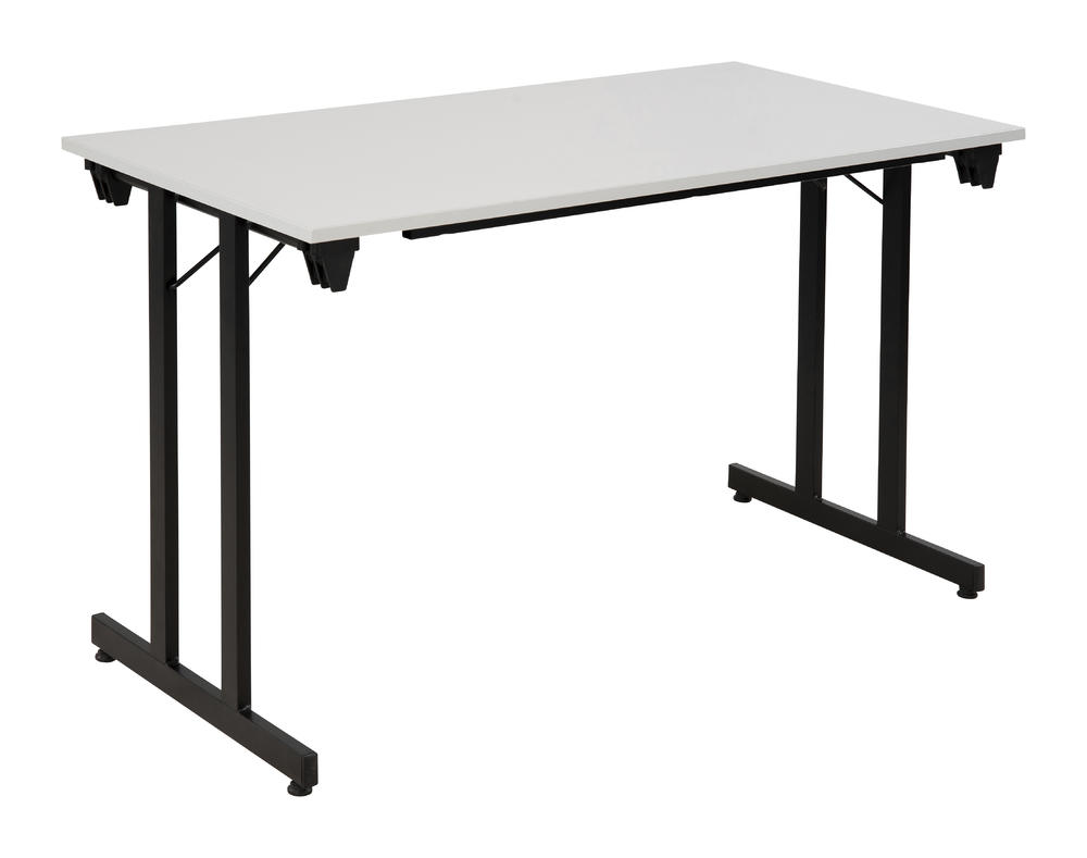 Klaptafel met vierkante buis | lichtgrijs | 1200 | 600 | zwart