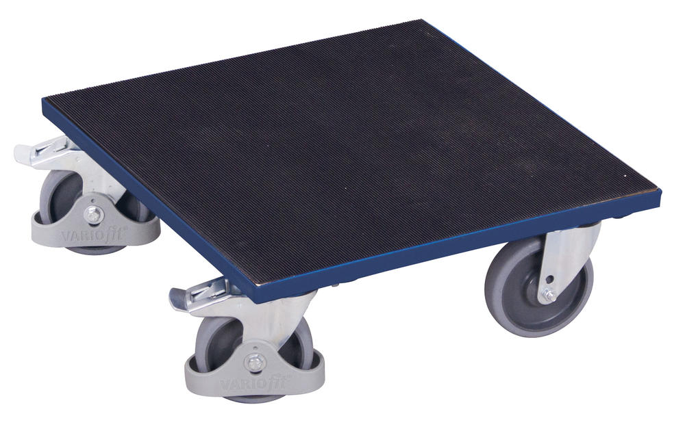Dolly voor kisten met oppervlak | platform: sleufrubber