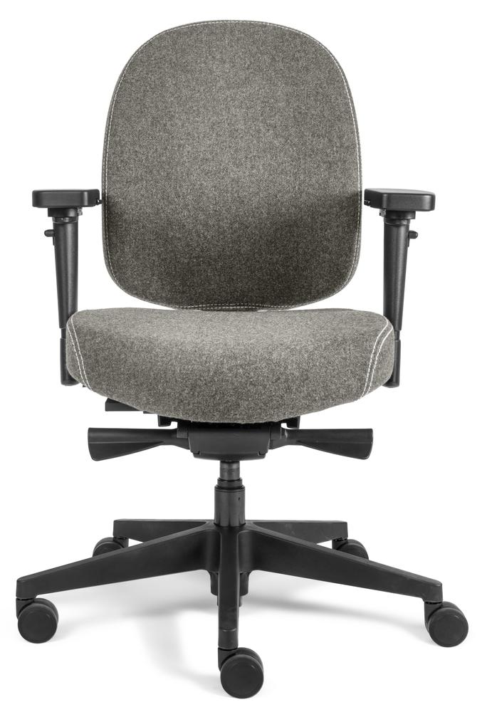 Bureaustoel SenseFIT DV met armleggers | lichtgrijs | standaard rugleuning, polyamide voetkruis zwart | zwart | zonder hoofdsteun