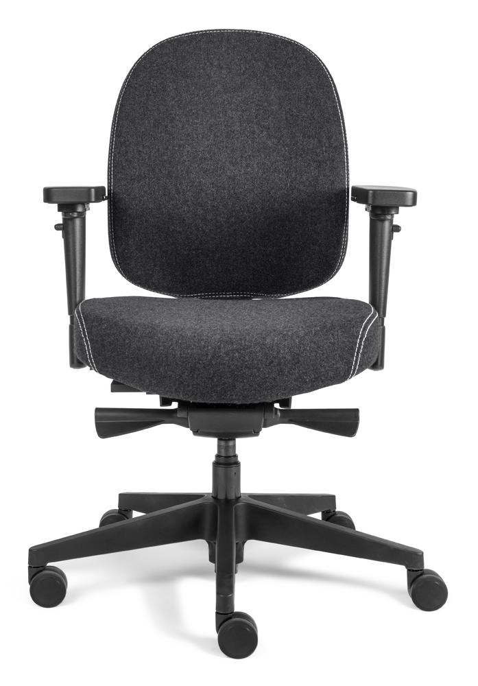 Bureaustoel SenseFIT DV met armleggers | antraciet | standaard rugleuning, polyamide voetkruis zwart | zwart | zonder hoofdsteun