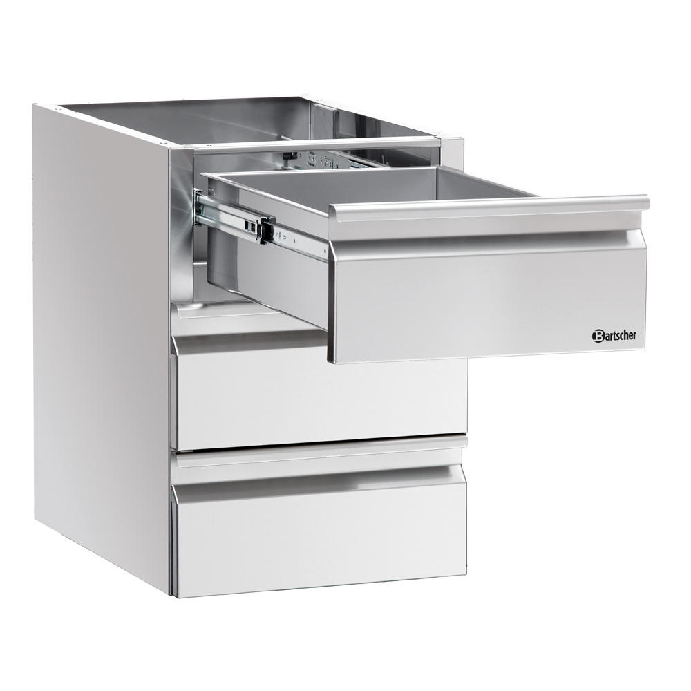 Ladeblok 3x1, voor rvs werktafels