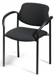 Bezoekersstoel FLORA I met armleggers zwart | vaste armleggers | zwart