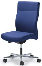 Bureaustoel winSIT zonder armleggers blauw | met gewichtsautomatic | zitdiepteverstelling | aluminium gepolijst | zonder hoofdsteun