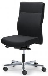 Bureaustoel winSIT zonder armleggers zwart | met tegendrukaanpassing | zitneigingautomatic, zitdiepteverstelling | aluminium gepolijst | geen