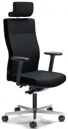 Bureaustoel winSIT zonder armleggers zwart | met gewichtsautomatic | zitdiepteverstelling | aluzilver | inclusief hoofdsteun