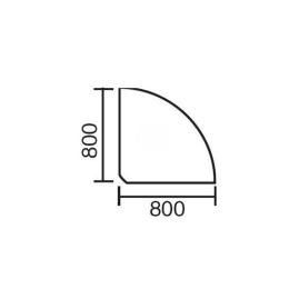 Verbindingsblad BASE LINE lichtgrijs | 90° hoek 1/4 circel