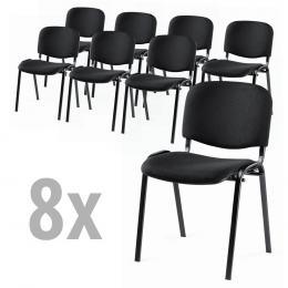 Set van 8 bezoekersstoelen ISO zwart | zwart