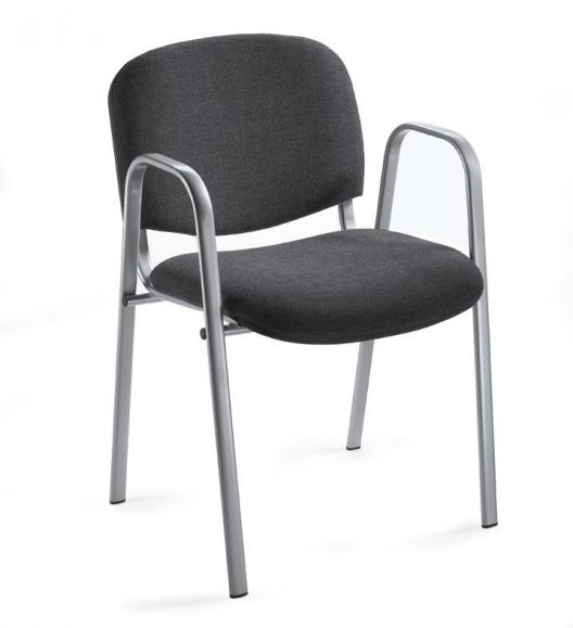 Bezoekersstoel ISO met armleggers, 3 ondersteelkleur 