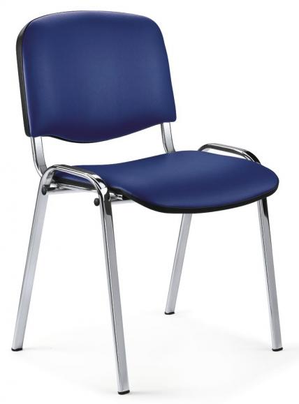 Bezoekersstoel ISO blauw | verchroomd