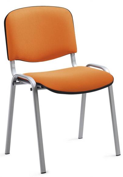 Bezoekersstoel ISO oranje | aluzilver