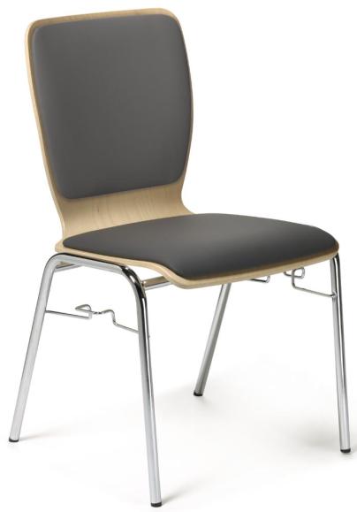 Bezoekersstoel JARA incl. koppelstuk donkergrijs | met zit- en rugkussen | inclusief