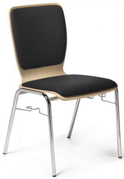 Bezoekersstoel JARA incl. koppelstuk zwart | met zit- en rugkussen | inclusief