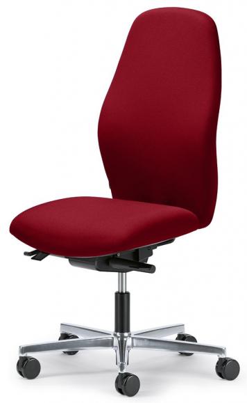 Bureaustoel mySIT rood | zitdiepteverstelling, synchroomechanisme | aluminium gepolijst