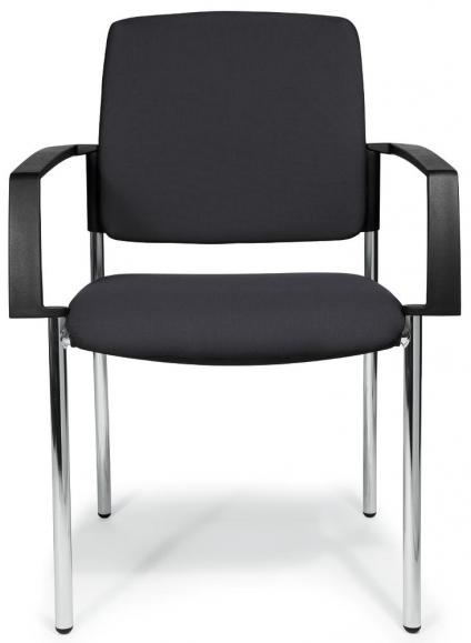 Bezoekersstoel VALERA 4 rood | vaste armleggers | stof