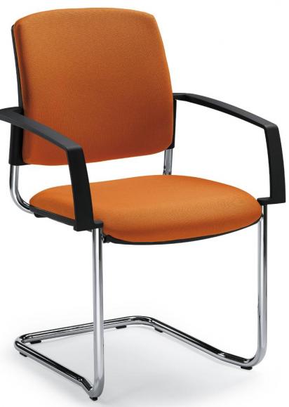 Bezoekersstoel VALERA S oranje | vaste armleggers | stof