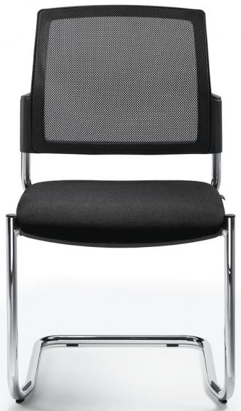 Bezoekersstoel VALERA S zwart | zonder armleggers | stof met netweefsel