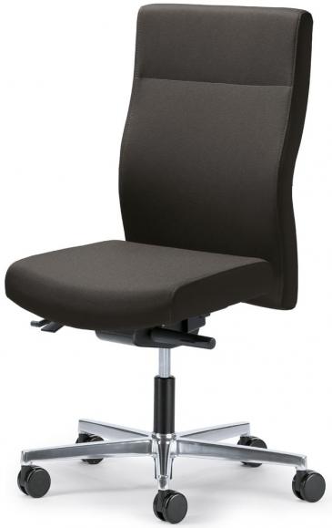 Bureaustoel winSIT zonder armleggers donkergrijs | met tegendrukaanpassing | zitneigingautomatic, zitdiepteverstelling | aluminium gepolijst | zonder hoofdsteun