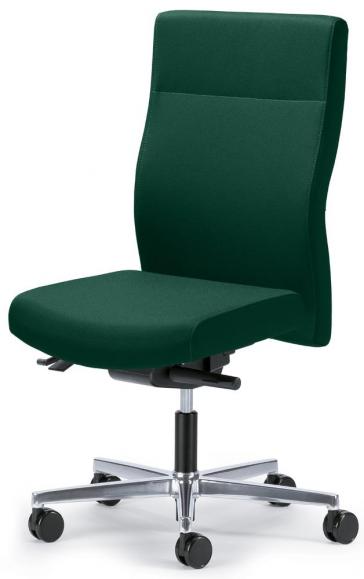 Bureaustoel winSIT zonder armleggers donkergroen | met tegendrukaanpassing | zitdiepteverstelling | aluminium gepolijst | zonder hoofdsteun