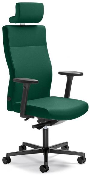 Bureaustoel winSIT zonder armleggers donkergroen | met gewichtsautomatic | zitdiepteverstelling | polyamide zwart | inclusief hoofdsteun
