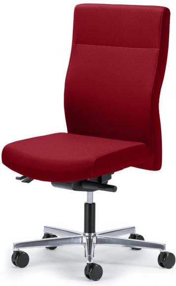Bureaustoel winSIT zonder armleggers rood | met tegendrukaanpassing | zitneigingautomatic, zitdiepteverstelling | aluminium gepolijst | zonder hoofdsteun