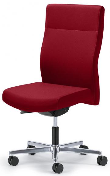 Bureaustoel winSIT zonder armleggers rood | met gewichtsautomatic | zitdiepteverstelling | aluminium gepolijst | zonder hoofdsteun