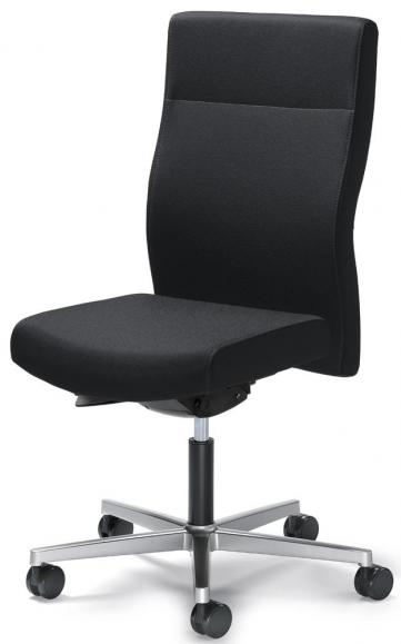 Bureaustoel winSIT zonder armleggers zwart | met gewichtsautomatic | zitdiepteverstelling | aluzilver | zonder hoofdsteun