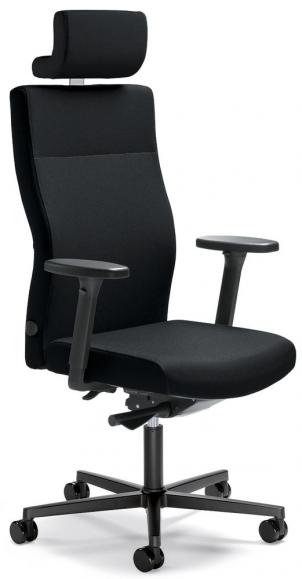 Bureaustoel winSIT zonder armleggers zwart | met gewichtsautomatic | zitdiepteverstelling | polyamide zwart | inclusief hoofdsteun