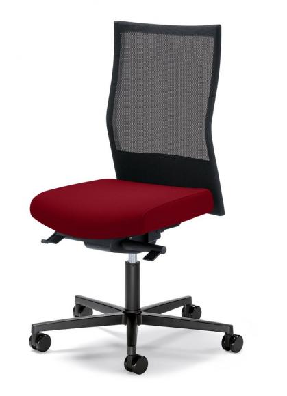 Bureaustoel winSIT NET zonder armleggers zwart/rood | zitdiepteverstelling, synchroonmechanisme | polyamide zwart