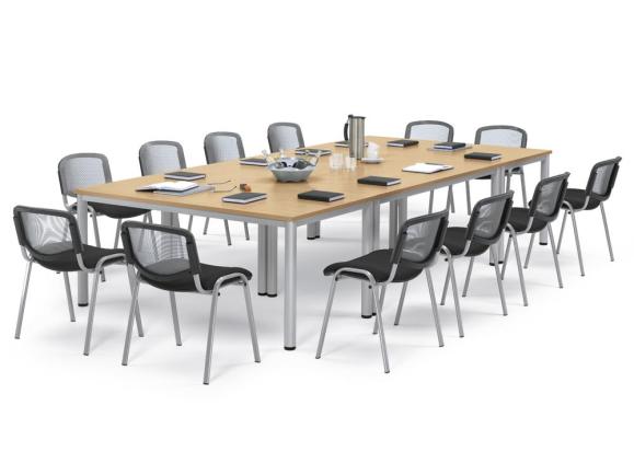 SET AANBIEDING conferentietafel + stoelen beukdecor