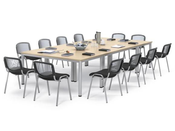SET AANBIEDING conferentietafel + stoelen esdoorndecor