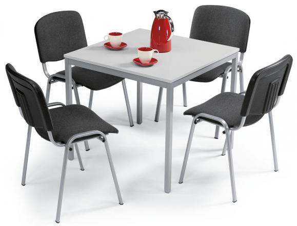 Set-aanbieding Conferentietafel + stoelen lichtgrijs