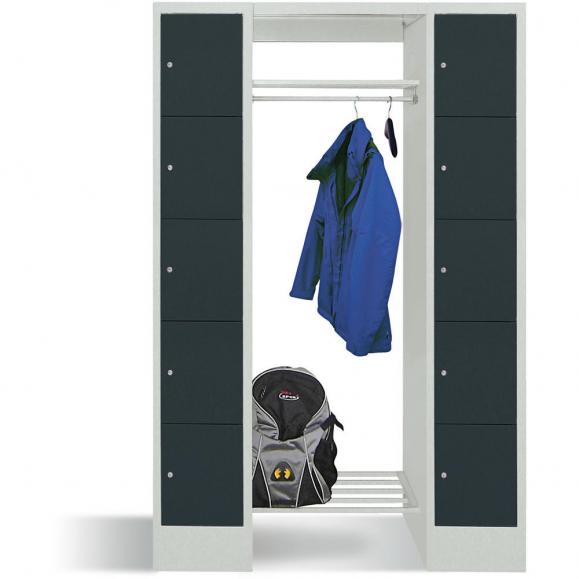 Garderobe met lockerkasten BASIC antracietgrijs RAL 7016 | 300 | 2 | 10