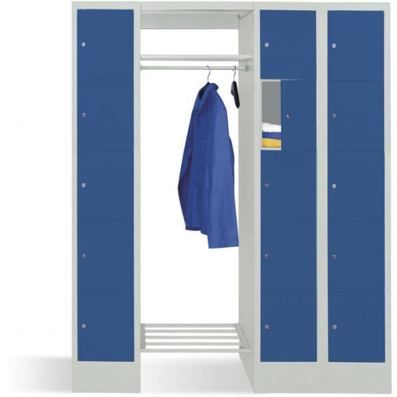 Garderobe met lockerkasten BASIC gentiaanblauw RAL 5010 | 300 | 2 | 15